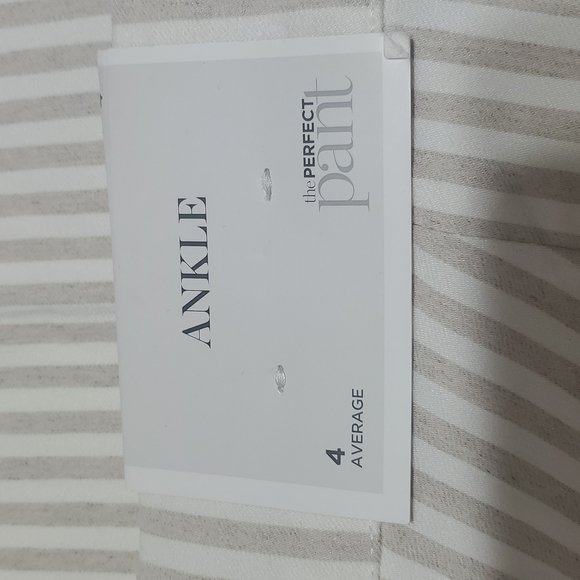 Christopher & Banks Beige and Cream Vertical Stripe Pull On Ankle Pant NWT - Picture 5 of 5